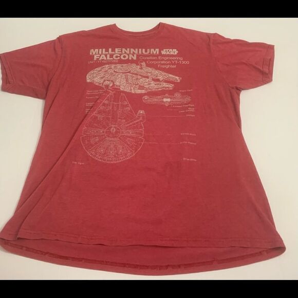 Mens Vintage Star Wars Millenium Falcon T-shirt - Picture 2 of 3